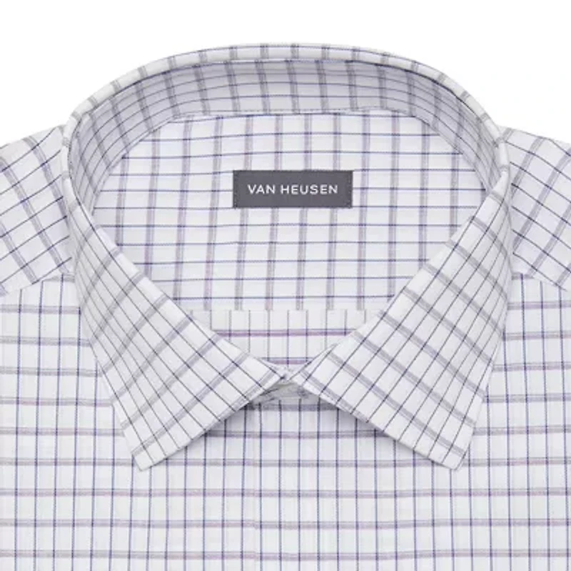 Van Heusen Stain Shield Mens Regular Fit Stretch Fabric Wrinkle Free Long Sleeve Dress Shirt