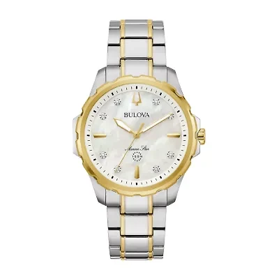 Bulova Performance Womens Two Tone Stainless Steel Bracelet Watch 98p227