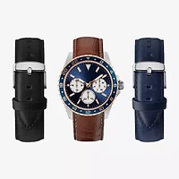 American Exchange Mens Brown Leather Strap Watch 9003s-42-J16