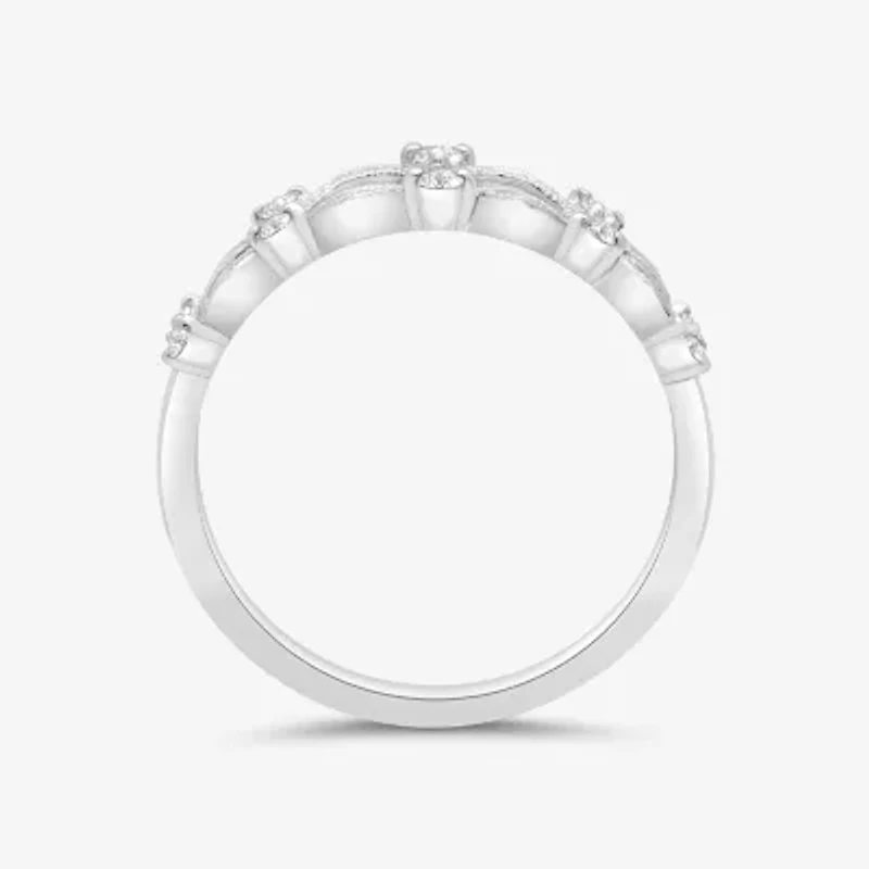 Womens 1/5 CT. Natural White Diamond 10K Gold Ring Guard