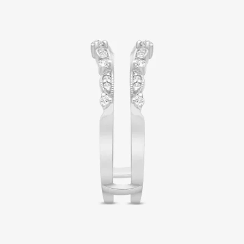 Womens 1/5 CT. Natural White Diamond 10K Gold Ring Guard