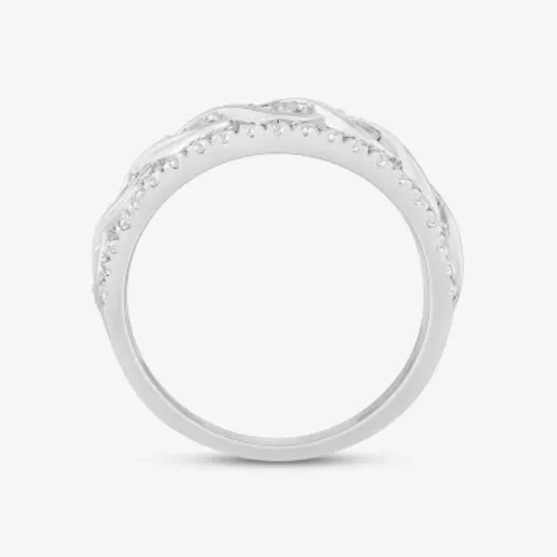 Womens 2MM 1/2 CT. T.W. Natural White Diamond 10K Gold Anniversary Band