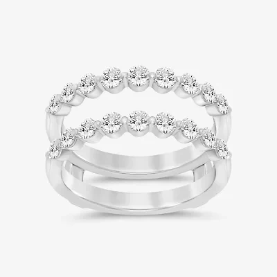 (I / Si2) Womens 1 CT. T.W. Lab Grown White Diamond 14K Gold Ring Guard