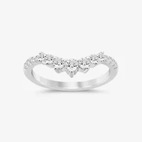 (I / Si2) Womens 1/2 CT. T.W. Lab Grown White Diamond 14K Gold Chevron Wedding Ring Enhancer