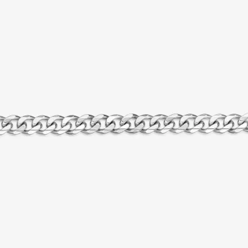 Mens Stainless Steel 9 Inch Solid Cuban Chain Bracelet