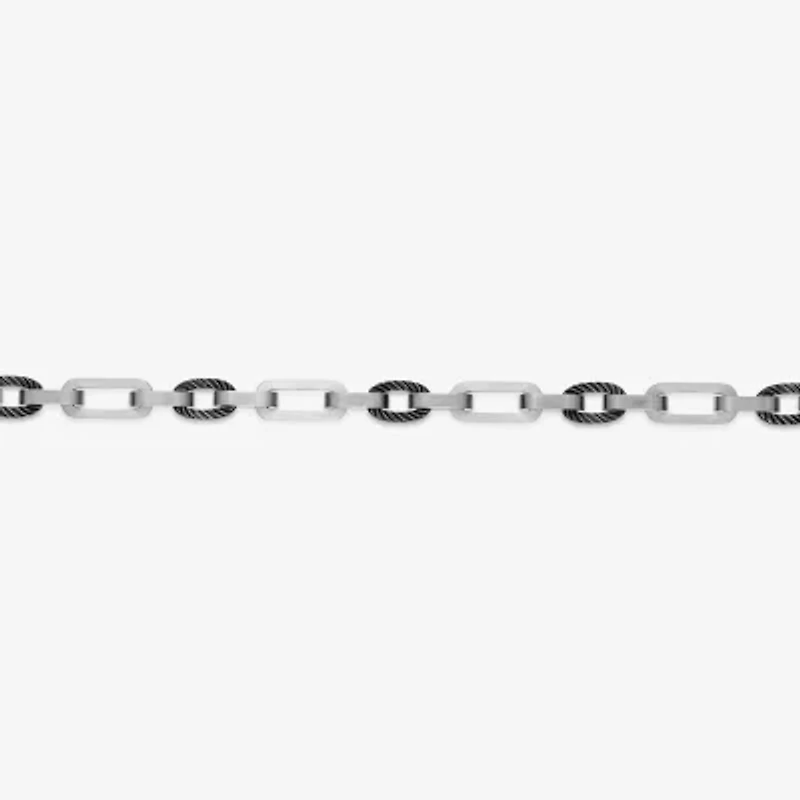 Mens Stainless Steel 9 Inch Solid Link Chain Bracelet