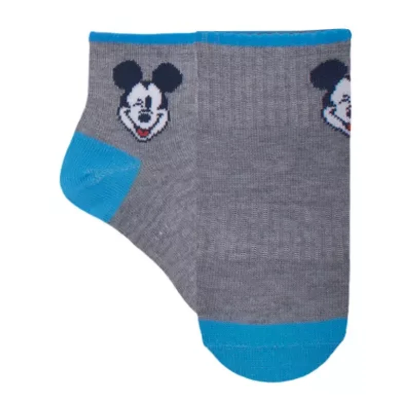 Little & Big Kid Boys 8 Pair Mickey Mouse Quarter Ankle Socks
