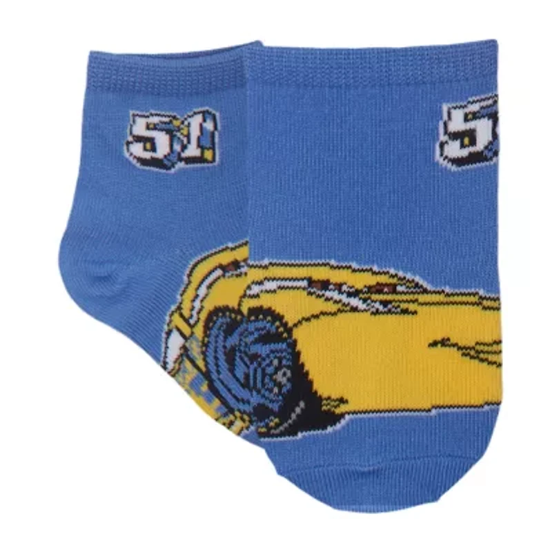 Toddler Boys 6 Pair Cars Quarter Ankle Socks