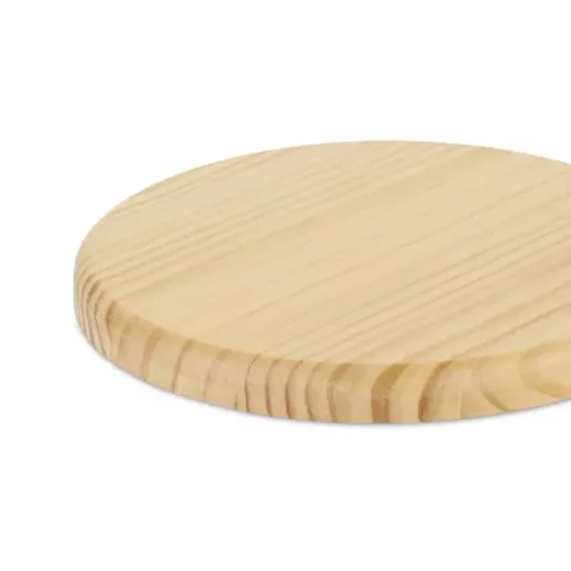 Cheungs Round Natural Wood Glossy Decorative Tray