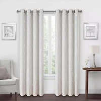 Max Blackout Campbell Geo Jacquard Grommet Top Energy Saving 100% Single Curtain Panel