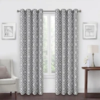Max Blackout Campbell Geo Jacquard Grommet Top Energy Saving 100% Single Curtain Panel