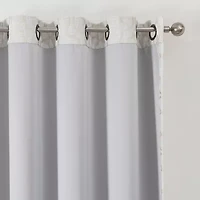 Max Blackout Campbell Geo Jacquard Grommet Top Energy Saving 100% Single Curtain Panel