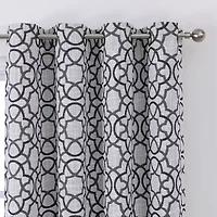 Max Blackout Campbell Geo Jacquard Grommet Top Energy Saving 100% Single Curtain Panel