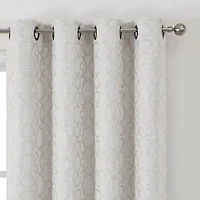 Max Blackout Campbell Geo Jacquard Grommet Top Energy Saving 100% Single Curtain Panel