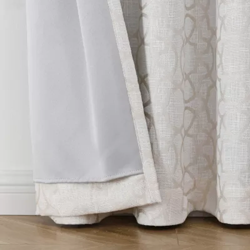 Max Blackout Campbell Geo Jacquard Grommet Top Energy Saving 100% Single Curtain Panel