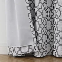 Max Blackout Campbell Geo Jacquard Grommet Top Energy Saving 100% Single Curtain Panel