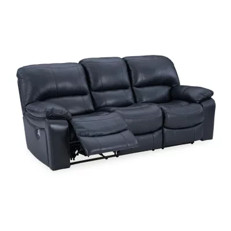 Signature Design By Ashley Leesworth Dual Power Leather Reclining Sofa