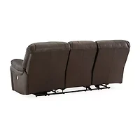 Signature Design By Ashley Leesworth Dual Power Leather Reclining Sofa