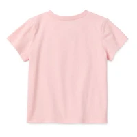 Okie Dokie Toddler & Little Girls Round Neck Short Sleeve Regular Fit Graphic T-Shirt
