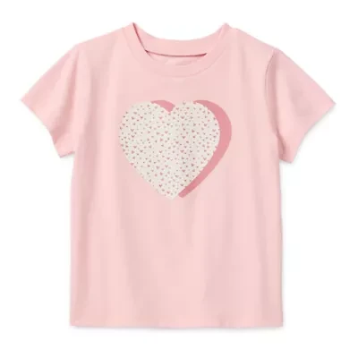 Okie Dokie Toddler & Little Girls Round Neck Short Sleeve Regular Fit Graphic T-Shirt