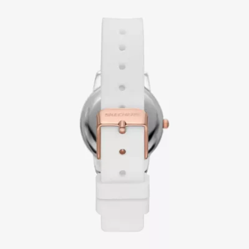 Skechers Womens Crystal Accent White Strap Watch Sr6235