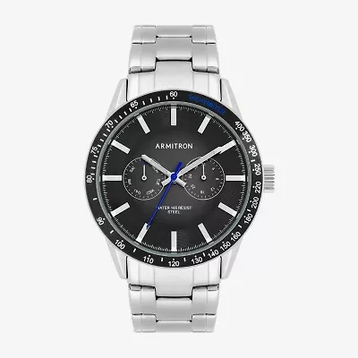 Armitron Mens Silver Tone Stainless Steel Bracelet Watch 20/5576bksv
