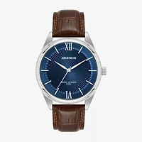 Armitron Mens Brown Leather Strap Watch 20/5596nvsvbn