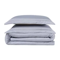 Truly Soft Grey Multi Stripe Midweight Comforter Set