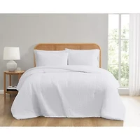 Truly Soft Textured Waffle Midweight Comforter Set
