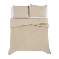 Truly Soft Textured Waffle Midweight Comforter Set