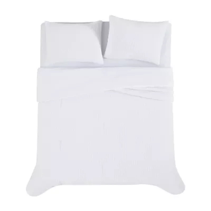 Truly Soft Textured Waffle Midweight Comforter Set