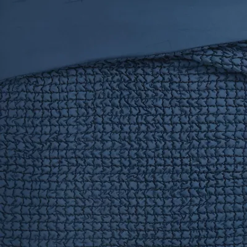 Christian Siriano New York Textured Puff Midweight Comforter Set