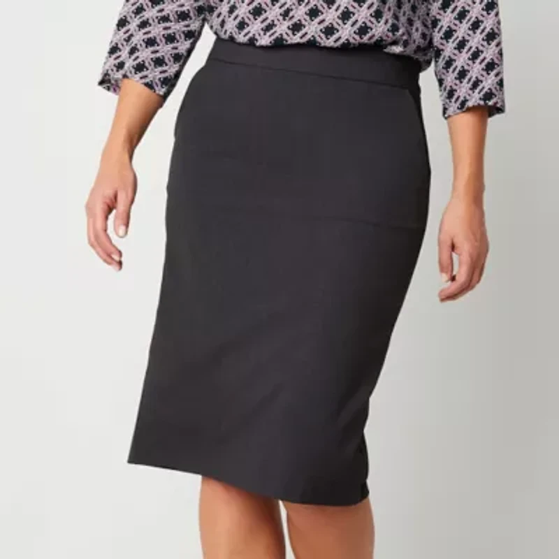 Liz Claiborne Womens Mid Rise Pencil Skirt
