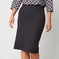 Liz Claiborne Womens Mid Rise Pencil Skirt