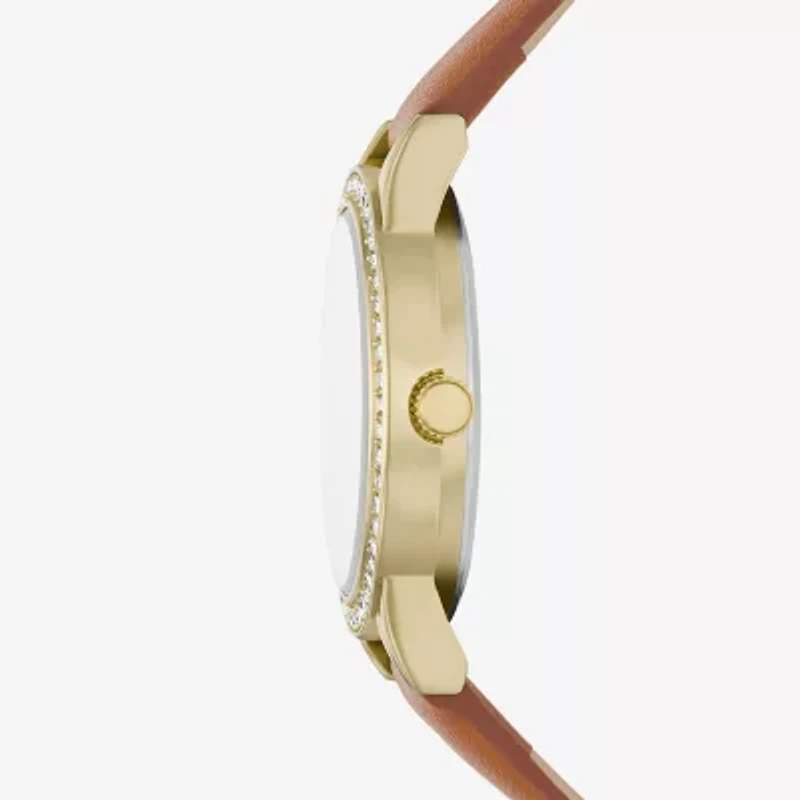 Womens Crystal Accent Brown 5-pc. Watch Boxed Set Fmdjset727