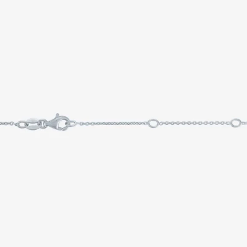 "Mom" Womens Lab Created Green Emerald Sterling Silver Heart 16 Inch Pendant Necklace