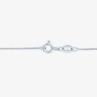Womens Lab Created White Sapphire Sterling Silver Cross Heart 18 Inch Pendant Necklace