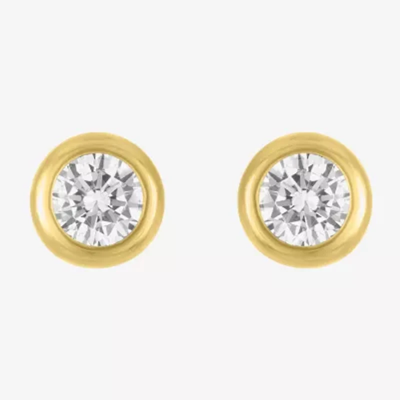 Diamond Addiction (H-I, Vs1) 1 CT. T.W. Lab Grown White Diamond 10K Gold 7mm Round Stud Earrings