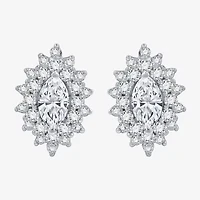 (G, Si1-Si2) 1 CT. T.W. Lab Grown White Diamond 10K White Gold 12.4mm Marquise Stud Earrings