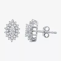 (G, Si1-Si2) 1 CT. T.W. Lab Grown White Diamond 10K White Gold 12.4mm Marquise Stud Earrings