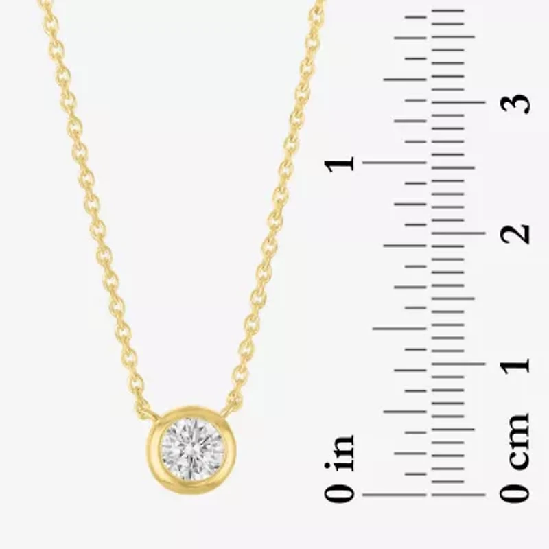 Diamond Addiction (G-H / I1-I2) Womens 1/3 CT. T.W. Lab Grown White Diamond 10K Gold Round 16 Inch Pendant Necklace