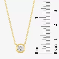 Diamond Addiction (G-H / I1-I2) Womens 1/3 CT. T.W. Lab Grown White Diamond 10K Gold Round 16 Inch Pendant Necklace