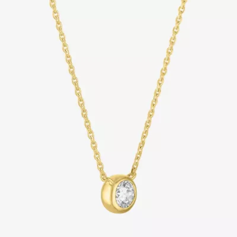 Diamond Addiction (G-H / I1-I2) Womens 1/3 CT. T.W. Lab Grown White Diamond 10K Gold Round 16 Inch Pendant Necklace