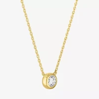 Diamond Addiction (G-H / I1-I2) Womens 1/3 CT. T.W. Lab Grown White Diamond 10K Gold Round 16 Inch Pendant Necklace