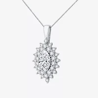 (G Womens 1 3/4 CT. T.W. Lab Grown White Diamond 10K White Gold 18 Inch Pendant Necklace
