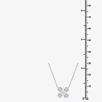 (G / Si1 - Si2) Womens 1 CT. T.W. Lab Grown White Diamond 10K White Gold Clover Pear 18 Inch Pendant Necklace