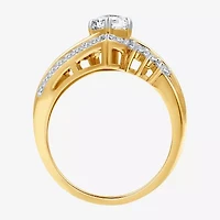 (G, Si1-Si2) Womens 2 CT. T.W. Lab Grown White Diamond 10K Gold Marquise Side Stone Cocktail Ring