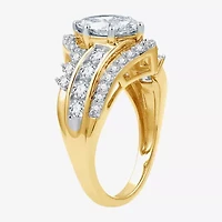 (G, Si1-Si2) Womens 2 CT. T.W. Lab Grown White Diamond 10K Gold Marquise Side Stone Cocktail Ring