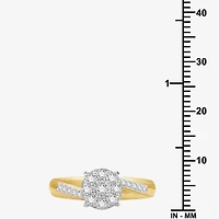(H-I / I1) Womens 1/2 CT. T.W. Lab Grown White Diamond 14K Gold Over Silver Side Stone Bridal Set