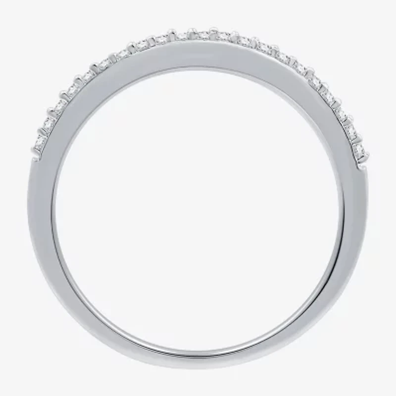 (H-I / I1) Womens 5/8 CT. T.W. Lab Grown White Diamond 14K Two Tone Gold Over Silver Side Stone Halo Bridal Set